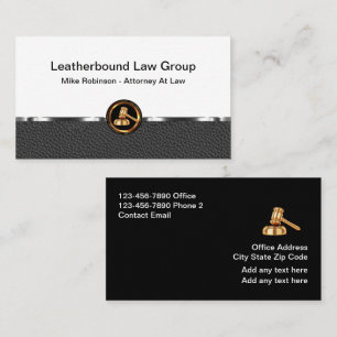 Classy Leather Look Attorney Business Cards