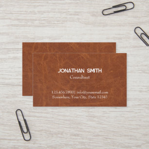 Classy Leather Texture Rustic Business Card