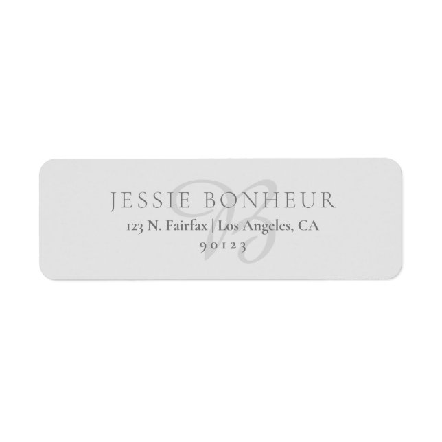 Classy Light Grey Return Address (Front)