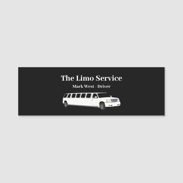 Classy Limo Driver Chauffeur Name Tags (Front)