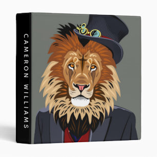 Classy Lion   Add Your Name Binder