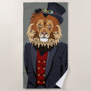 Classy Lion Beach Towel