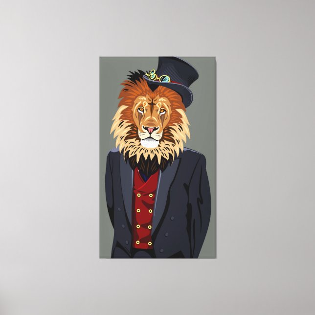Classy Lion Canvas Print (Front)
