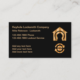 Classy Locksmith 24 Hour Service Business Card