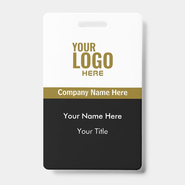 Classy Logo Business Name Badges (Front)