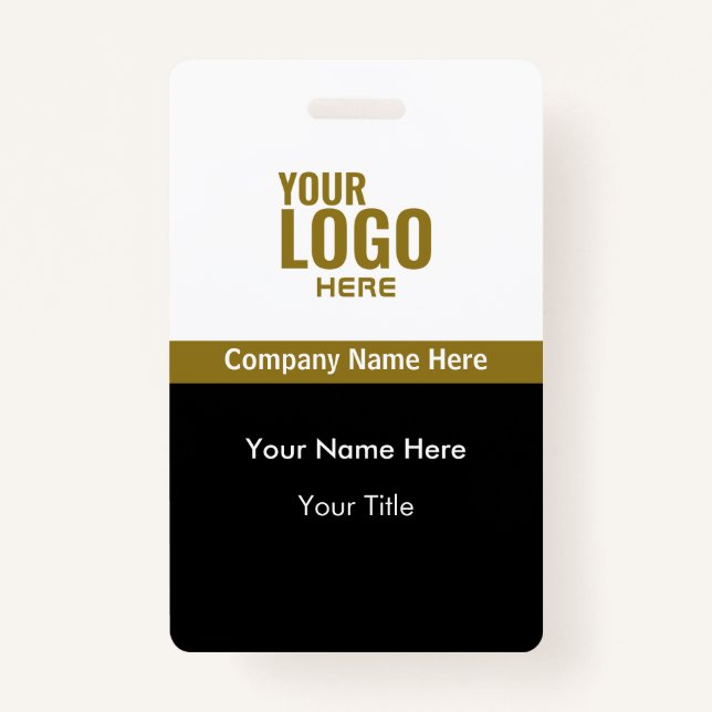 Classy Logo Business Name Badges (Front)