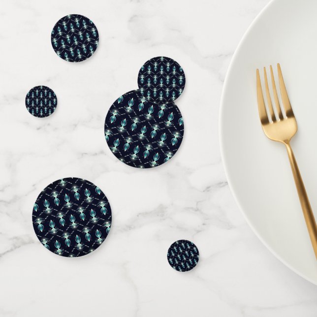 Classy Look of Blue Gems with Glowing Light Confetti (Group)