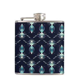Classy Look of Blue Gems with Glowing Light Hip Flask