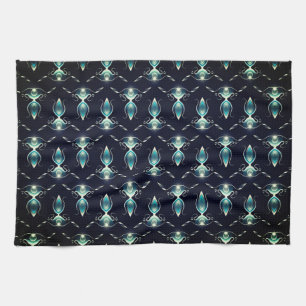 Classy Look of Blue Gems with Glowing Light Kitchen Towel