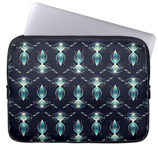 Classy Look of Blue Gems with Glowing Light Laptop Sleeve