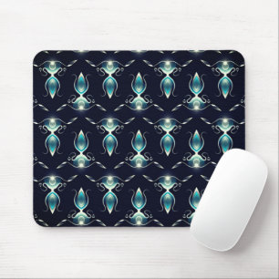 Classy Look of Blue Gems with Glowing Light Mouse Pad