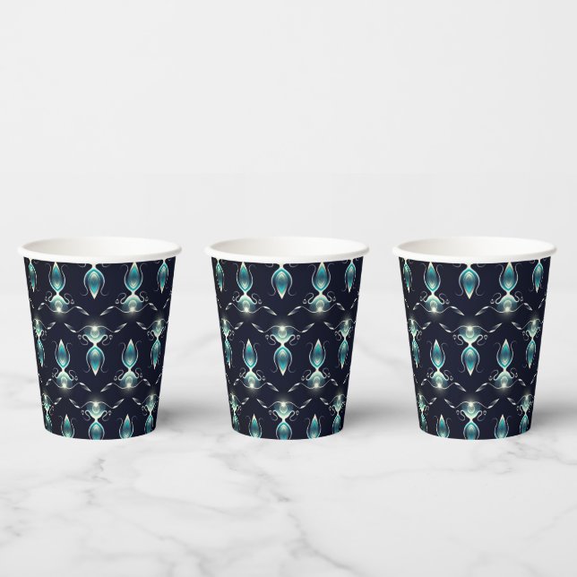 Classy Look of Blue Gems with Glowing Light Paper Cups (Multi)