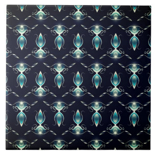 Classy Look of Blue Gems with Glowing Light Tile