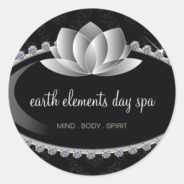Classy Lotus Flower and Day Spa Sticker (Front)