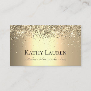 Classy Luxurious Light Gold Glitter Customizable Business Card