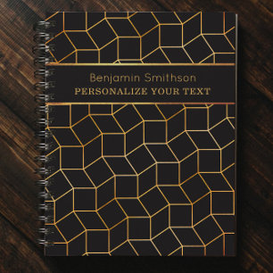 Classy Luxury Abstract Black Gold Professional Planner