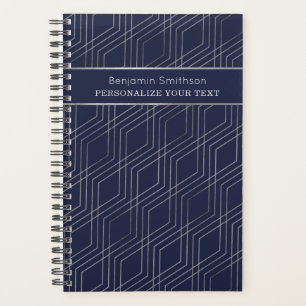 Classy Luxury Abstract Navy Blue Grey Professional Planner