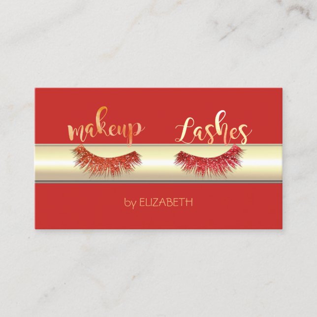 Classy Luxury  Elegant , Glitter Lashes Business Card (Front)