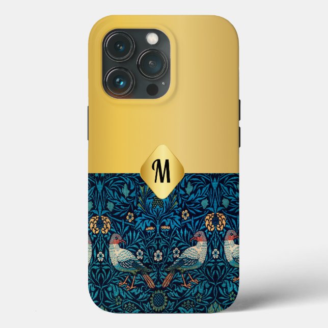 Classy luxury gold with Victorian artwork Initial Case-Mate iPhone Case (Back)