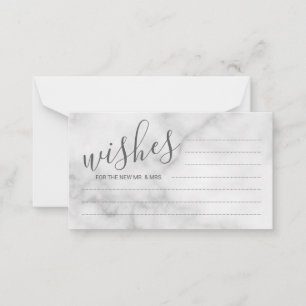 Classy Marble Wedding Advice and Wishes Card