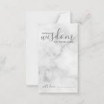 Classy Marble Wedding Advice and Wishes Card<br><div class="desc">Add a personal touch to your wedding with a modern script wedding advice and wishes card. This advice card features title 'words of wisdom' with details in grey script and sans serif font style on white marble background. Perfect for wedding, baby shower, birthday party, bridal shower, bachelorette party and any...</div>