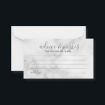 Classy Marble Wedding Advice and Wishes Card<br><div class="desc">Add a personal touch to your wedding with a modern wedding advice and wishes card. This advice card features title in grey modern script font style and details in grey modern sans serif font style on white marble background. Perfect for wedding, baby shower, birthday party, bridal shower, bachelorette party and...</div>