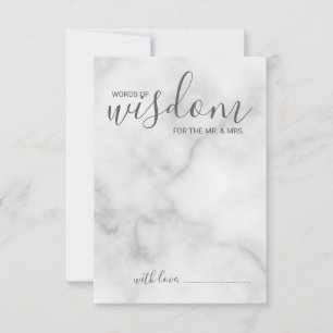 Classy Marble Wedding Advice and Wishes Card