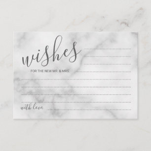 Classy Marble Wedding Advice and Wishes Card