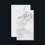 Classy Marble Wedding Advice and Wishes Card<br><div class="desc">Add a personal touch to your wedding with a modern script wedding advice and wishes card. This advice card features title in grey modern calligraphy font style and details in grey modern sans serif font style on white marble background. Perfect for wedding, baby shower, birthday party, bridal shower, bachelorette party...</div>