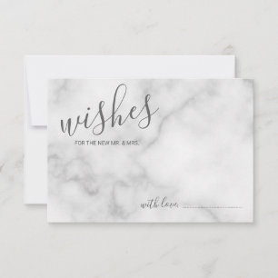 Classy Marble Wedding Advice and Wishes Card
