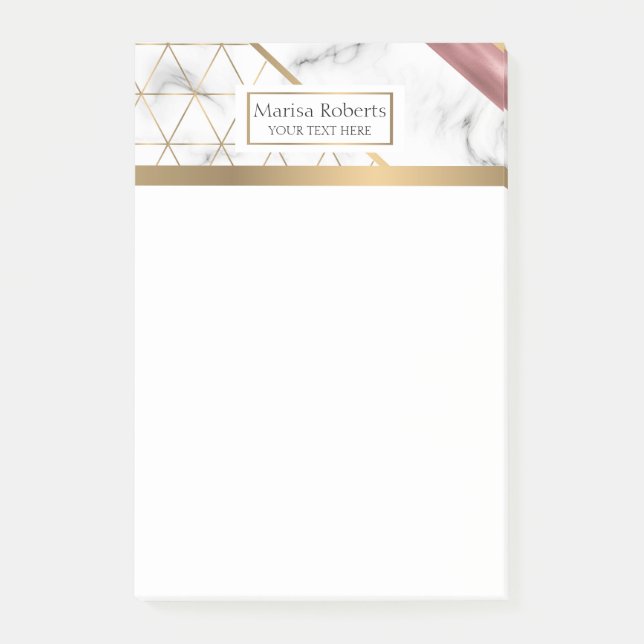 Classy Marble with gold and rose gold details Post-it Notes (Front)