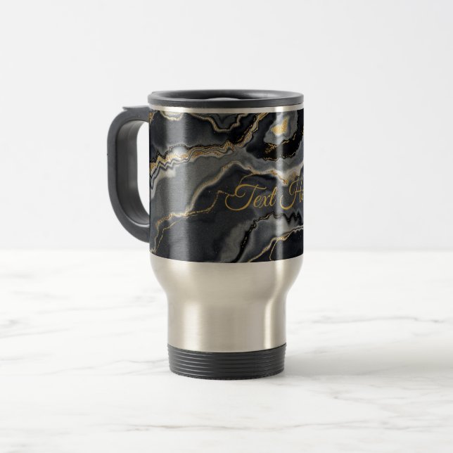 Classy Marbled Personalized Travel Mug (Front Left)