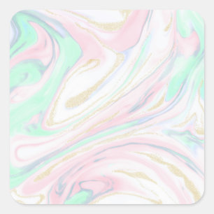 Classy marbleized abstract design square sticker