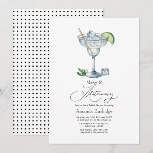 Classy Margs & Matrimony Margarita Bridal Shower Invitation