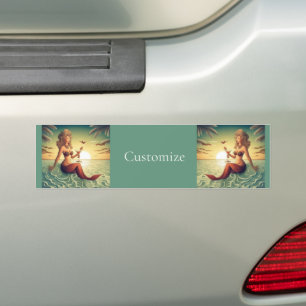 Classy Martini Mermaid Thunder_Cove  Bumper Sticker