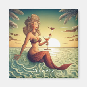 Classy Martini Mermaid Thunder_Cove  Magnet
