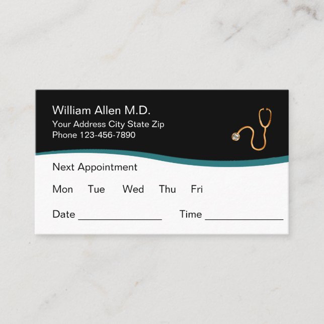 Classy Medical Appointment Business Cards (Front)