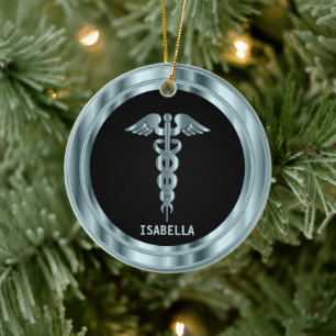 Classy Medical 👨‍⚕️ - Black and Blue Ceramic Ornament