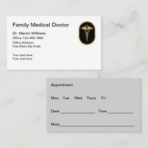 Classy Medical Doctor Appointment Reminder Business Card