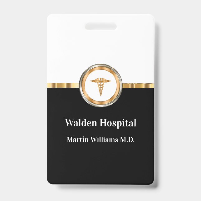Classy Medical Facility Staff Member Badge (Front)