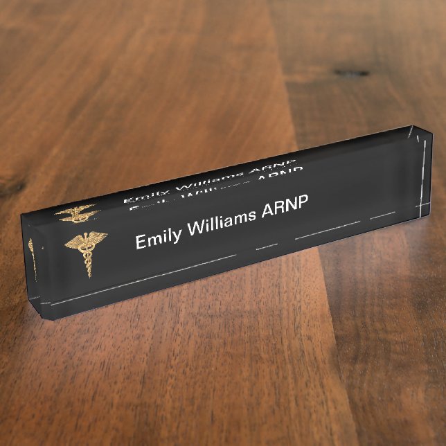 Classy Medical Nurse Practitioner Desk Name Plate (Side)