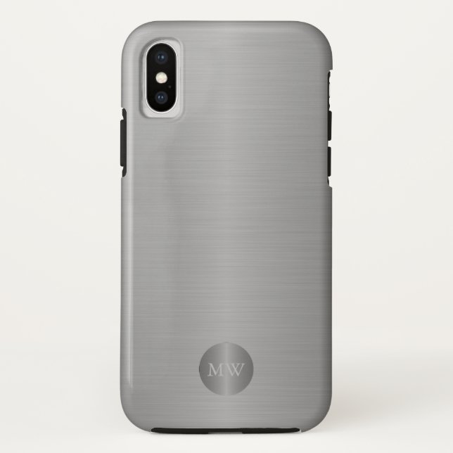 Classy men business professional silver monogram Case-Mate iPhone case (Back)