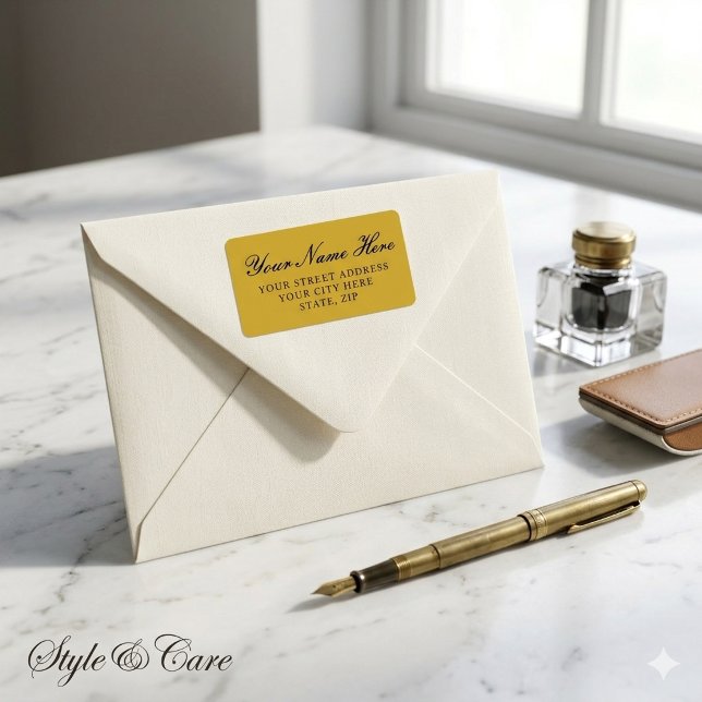 Classy Metallic Gold Return Address Labels (Classy Metallic Gold Return Address Labels)