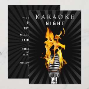 Classy Mic 30th Birthday Karaoke Night Party  Invitation