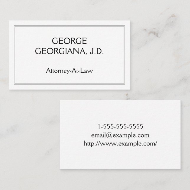 Classy & Minimal Attorney-At-Law Business Card (Front/Back)