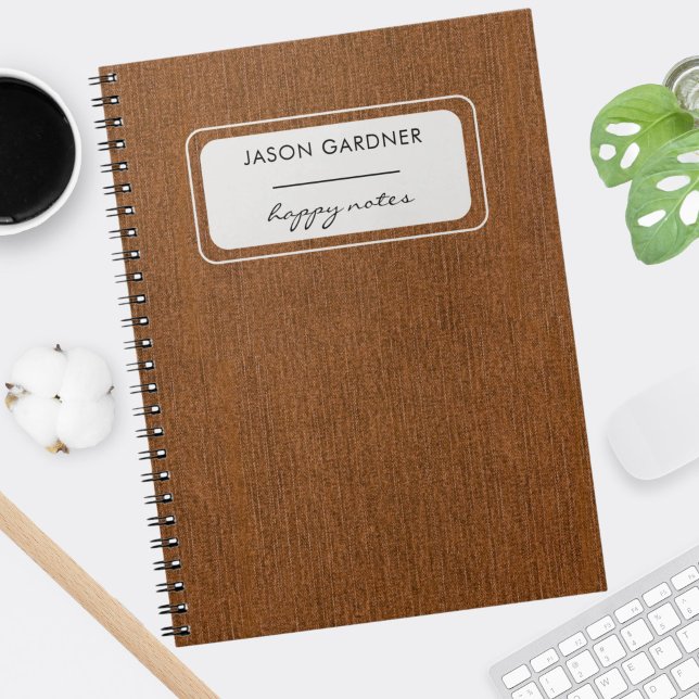 Classy Minimal Bronze Denim Fabric Print Notebook (Creator Uploaded)