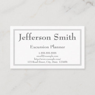 Classy & Minimal Excursion Planner Business Card