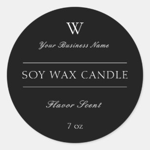 Classy Minimal Monogram Candle Product Label
