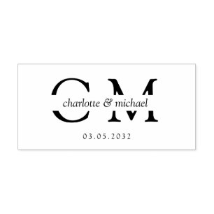 Classy, minimal, monogram rubber stamp