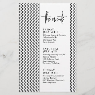 Classy Minimal Text Wedding Events Timeline